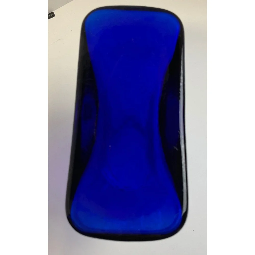Blenko Cobalt Blue Glass Water Carafe Pitcher 384 Pinched Spout Made in USA